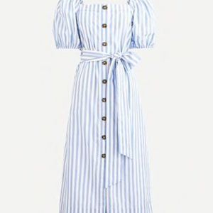 J. Crew Striped Midi Dress, blue & white, size XS